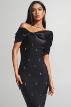 Elerid Diamond Bow Bandage Maxi Dress
