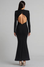 Claide Hollow Out Fishtail Bandage Maxi Dress
