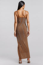 Hailfd Sleeveless Diamond Pearl Maxi Dress
