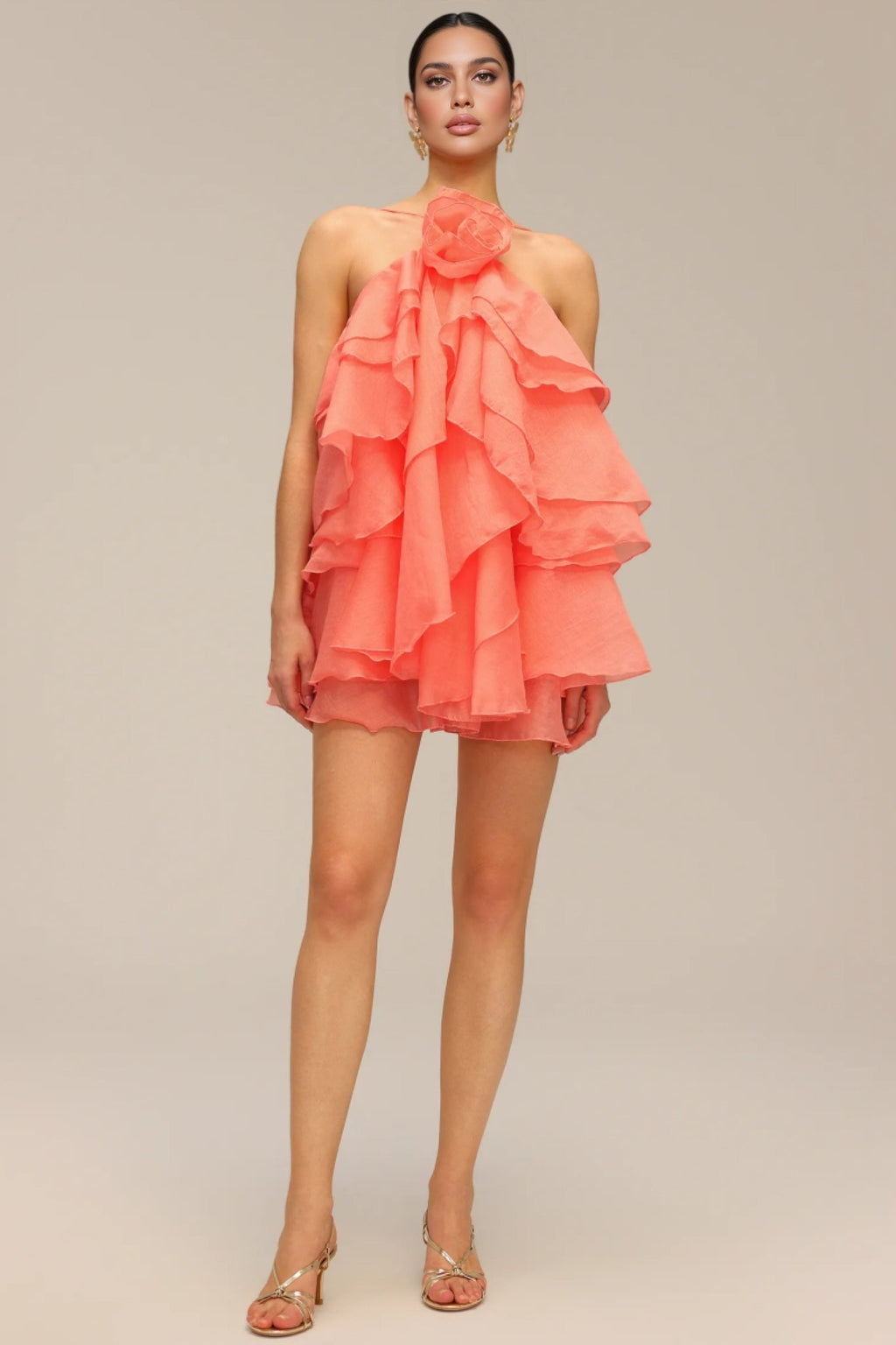 Josefina Sleeveless Flower Floral Mini Dress