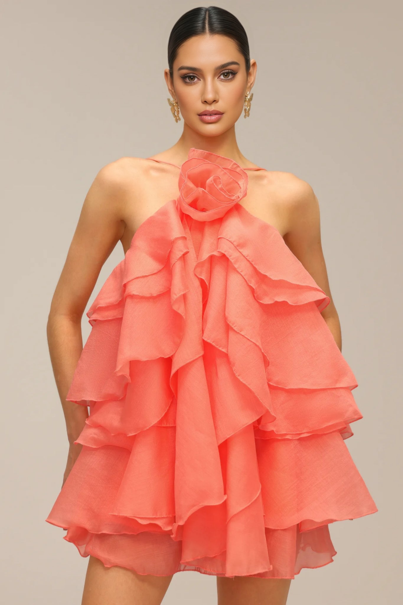 Josefina Sleeveless Flower Floral Mini Dress