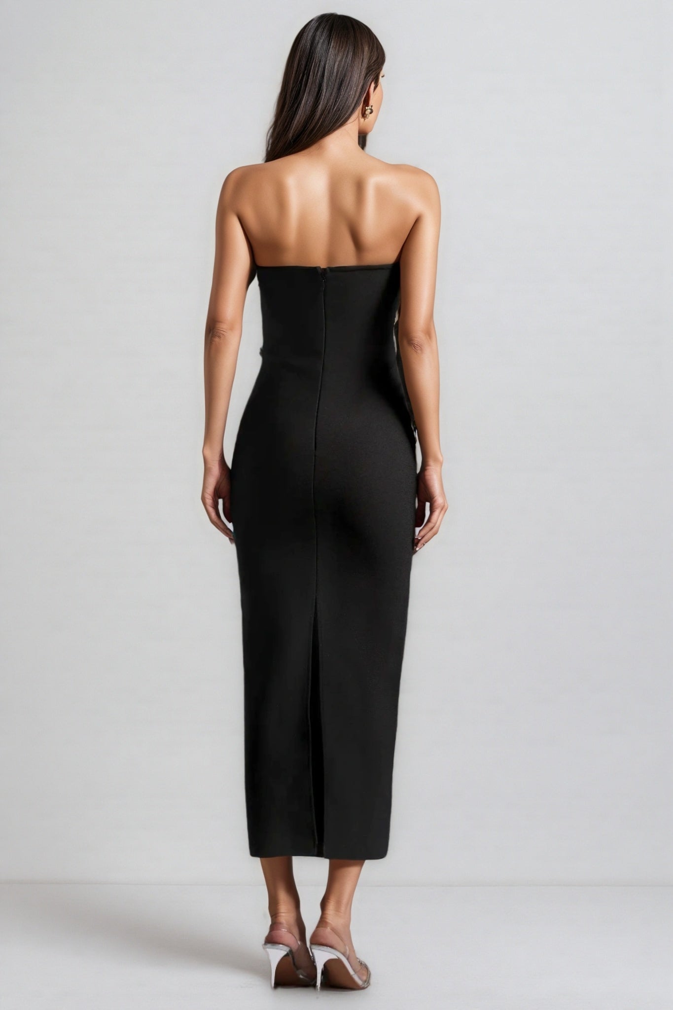 Kynatr Sleeveless Diamond Bandage Maxi Dress