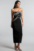 Kynatr Sleeveless Diamond Bandage Maxi Dress