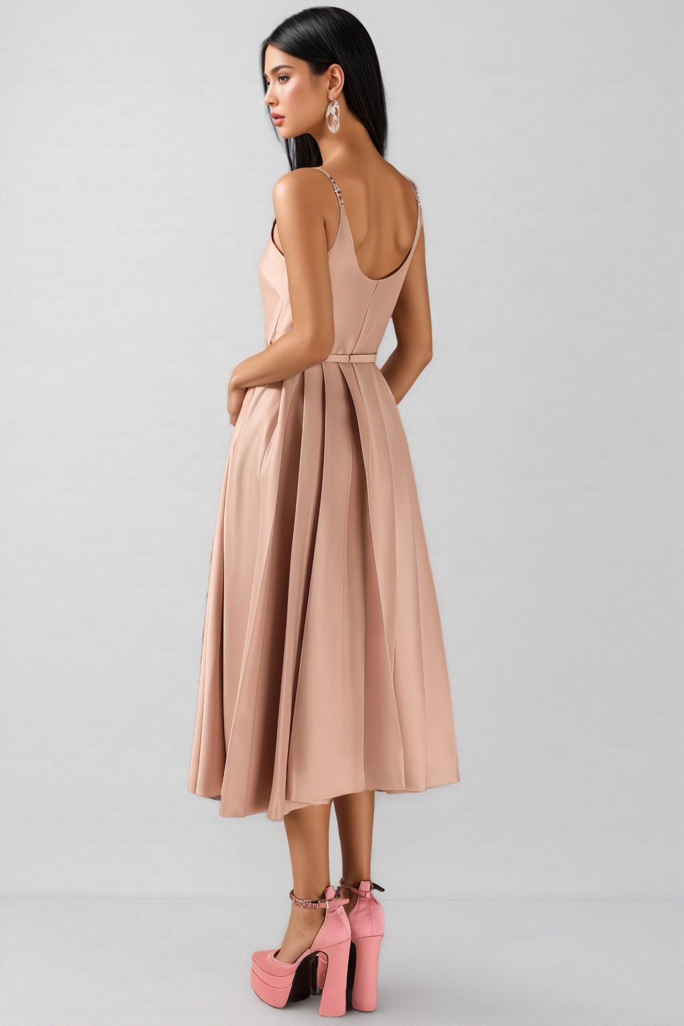 Josia Rhinestone Sleeveless Midi Dress