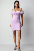 Yoril Sleeveless Flowers Bandage Mini Dress