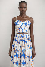Embet Floral Print Puffy Sleeve Maxi Dress Set