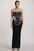 Ereen Sleeveless Diamond Bandage Maxi Dress