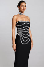 Ereen Sleeveless Diamond Bandage Maxi Dress
