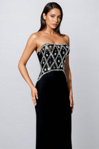 Mio Sleeveless Diamond Bandage Maxi Dress