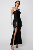 Eloise Sleeveless Diamond Slit Bandage Maxi Dress