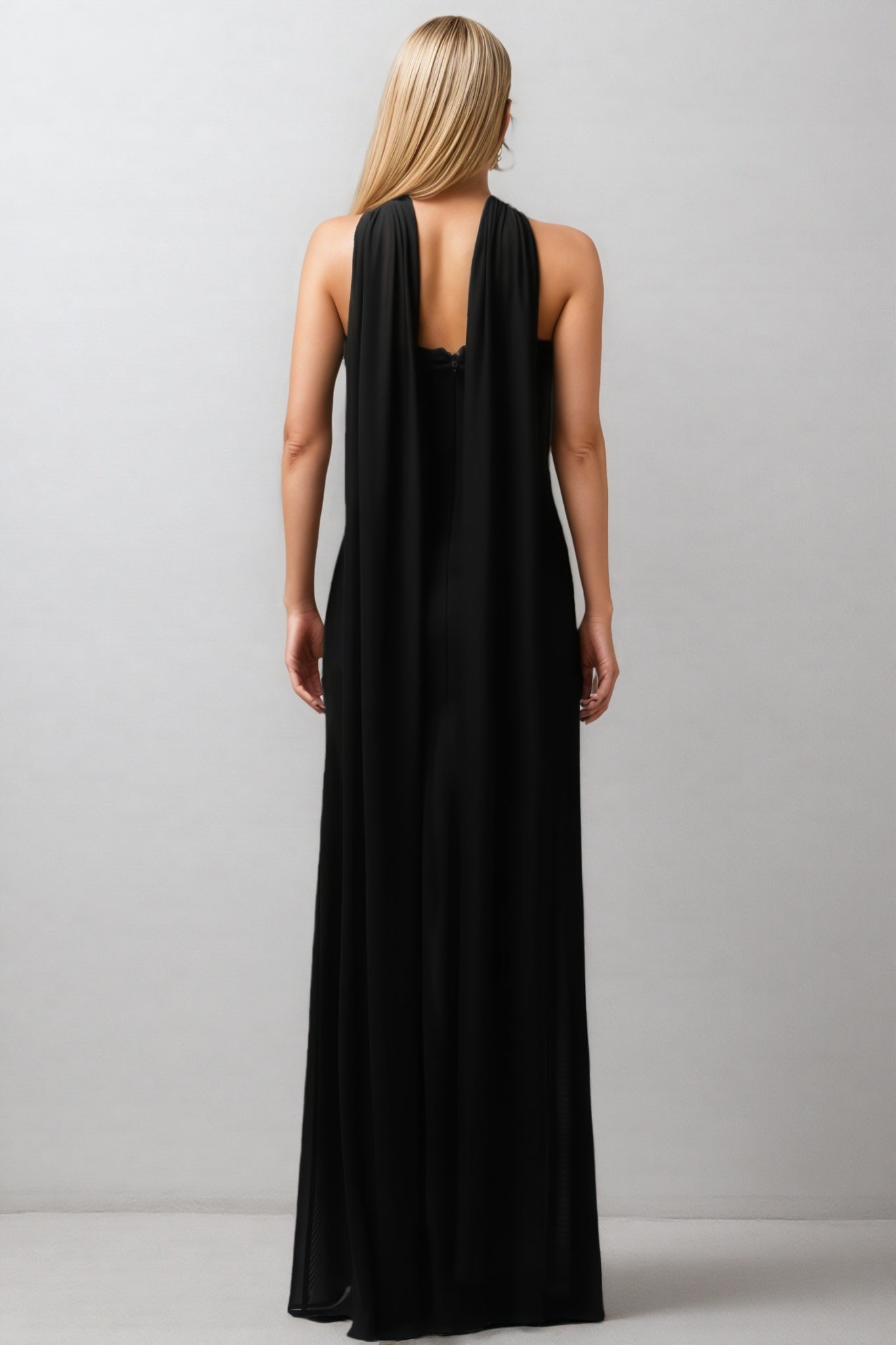 Gricely Sleeveless Tulle Ribbon Bandage Maxi Dress