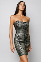 Elin Sleeveless Serpentine Bandage Mini Dress
