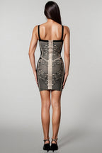 Pillose Hollow Out Bandage Mini Dress
