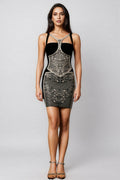 Pillose Hollow Out Bandage Mini Dress