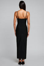 Geyren Sleeveless Diamond V-Neck Bandage Maxi Dress