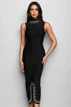 Nanci Sleeveless Diamond Bandage Maxi Dress