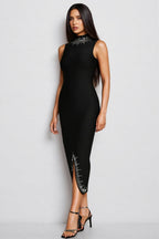 Nanci Sleeveless Diamond Bandage Maxi Dress