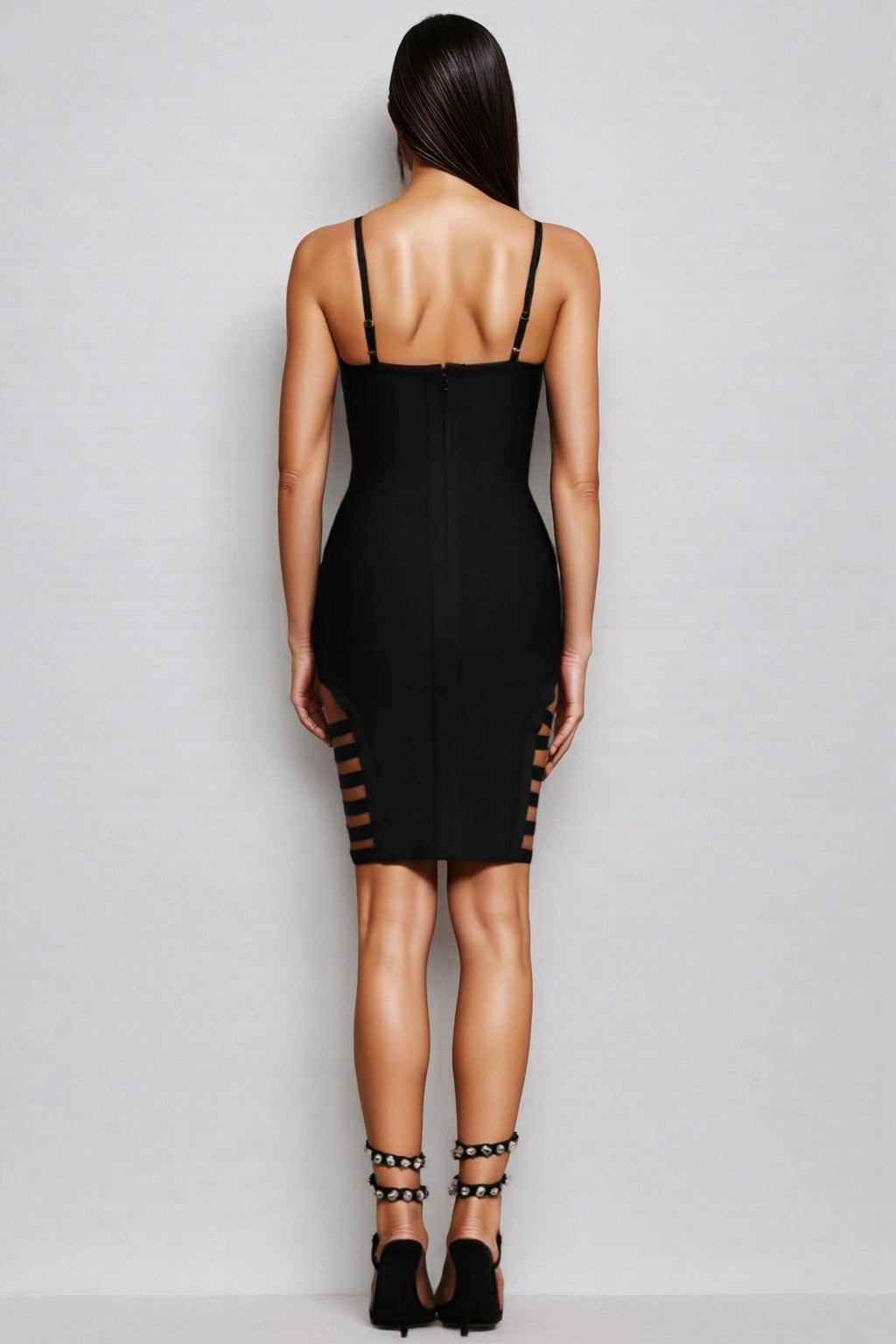 Briart Sleeveless Hollow Out Bandage Midi Dress