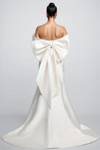 Huresa Slimming bow Fishtail Wedding Maxi Dress