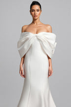 Huresa Slimming bow Fishtail Wedding Maxi Dress
