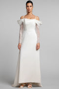 Verdad Off-The-Shoulder Lace Slit Maxi Dress