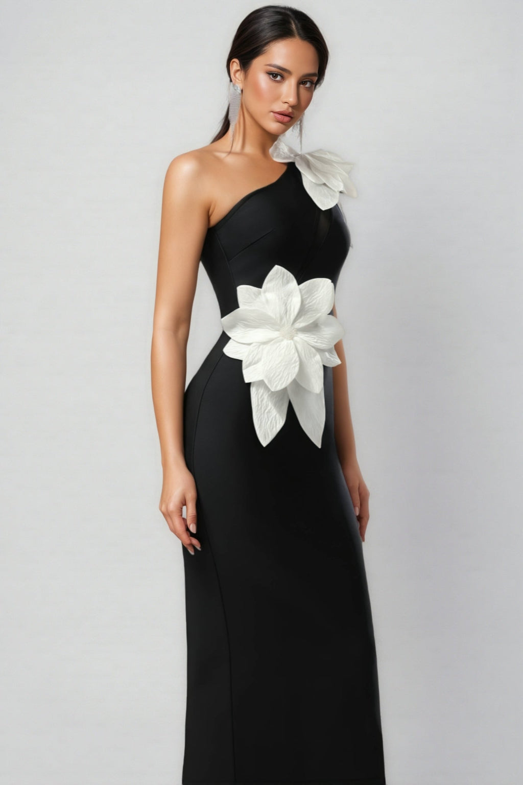 Priscilla 3D Flower Bandage Maxi Dress