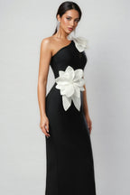 Priscilla 3D Flower Bandage Maxi Dress