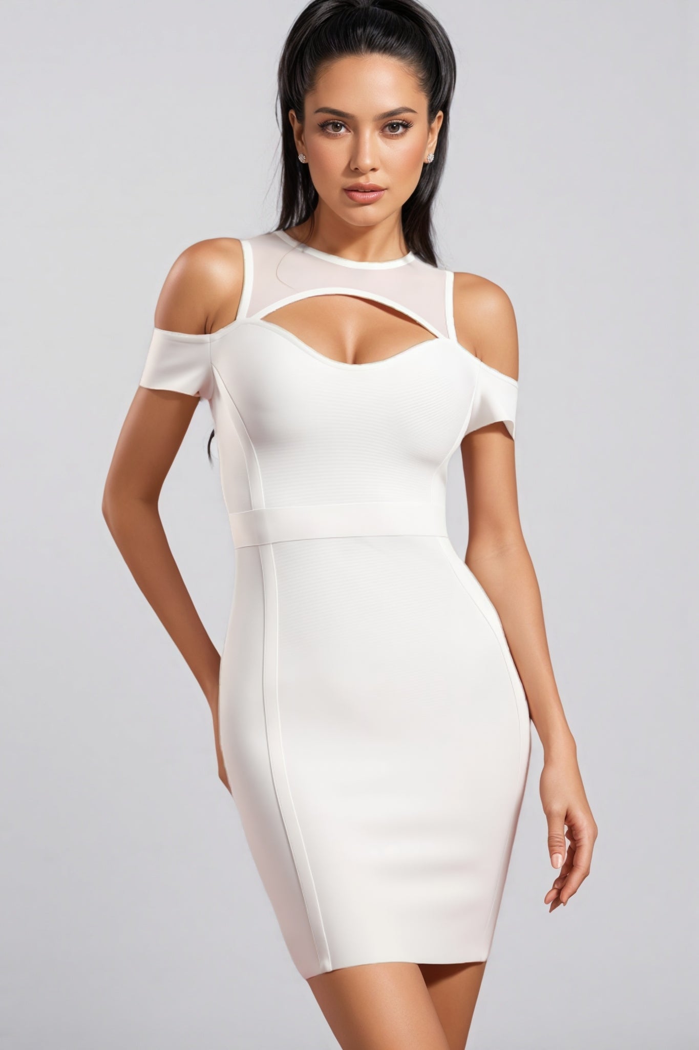 Jacqueline Sleeveless Hollow Out Bandage Mini Dress