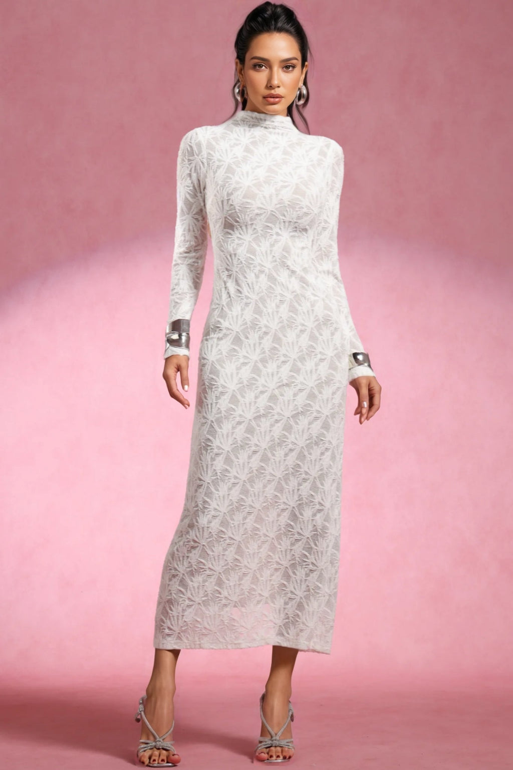 Riala Long Sleeves Lace Maxi Dress