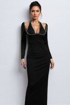Revie V-Neck Bandage Maxi Dress