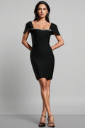 Frida Short Sleeve Diamond Bandage Mini Dress