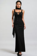 Simeon Sleeveless Ribbon Bandage Maxi Dress