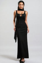 Simeon Sleeveless Ribbon Bandage Maxi Dress