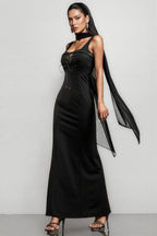 Simeon Sleeveless Ribbon Bandage Maxi Dress