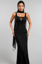 Simeon Sleeveless Ribbon Bandage Maxi Dress