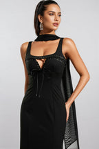 Simeon Sleeveless Ribbon Bandage Maxi Dress