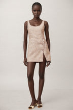 Huxle Pink Embellished Tweed Mini Dress