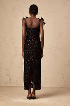 Eloise black floral embroidered maxi dress
