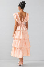 Callen Embroidered Ruffle Sleeveless Midi Dress