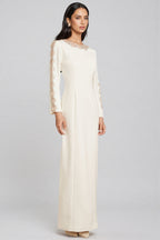 Esmed White Beaded and Diamond Maxi Dress