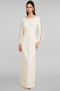 Esmed White Beaded and Diamond Maxi Dress