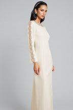Esmed White Beaded and Diamond Maxi Dress