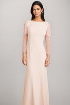 Odaly Pink Mesh Sleeve Sequin Maxi Dress