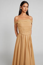 Callad Strapless Fishbone Maxi Dress
