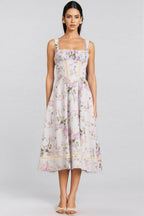 Zarlt Lace Up Backless Midi Dress