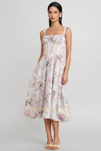 Zarlt Lace Up Backless Midi Dress