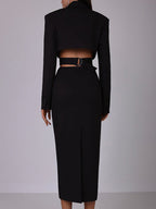 Cutout Blazer Dress Long Sleeve Spring Midi Dress For Women 2026
