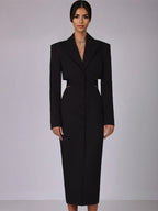 Cutout Blazer Dress Long Sleeve Spring Midi Dress For Women 2026