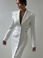 Cutout Blazer Dress Long Sleeve Spring Midi Dress For Women 2026