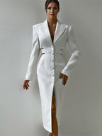 Cutout Blazer Dress Long Sleeve Spring Midi Dress For Women 2026